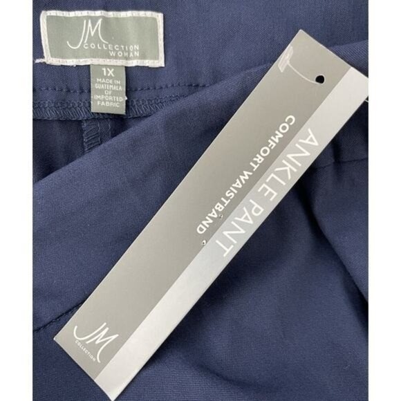 Jm‎ Collection Blue Comfort Waist Ankle Pants Plus Size 1X NWT - Picture 3 of 5